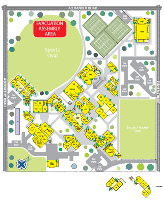 Map of Belmont City College grounds